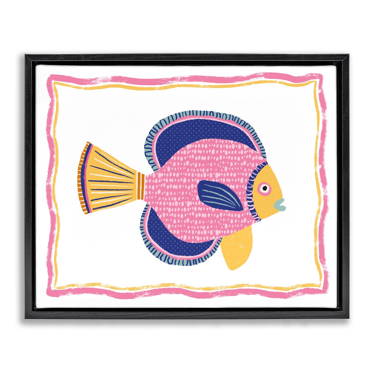 Stupell Industries Pink Fish Illustration Floating Frame By Lisa Nohren